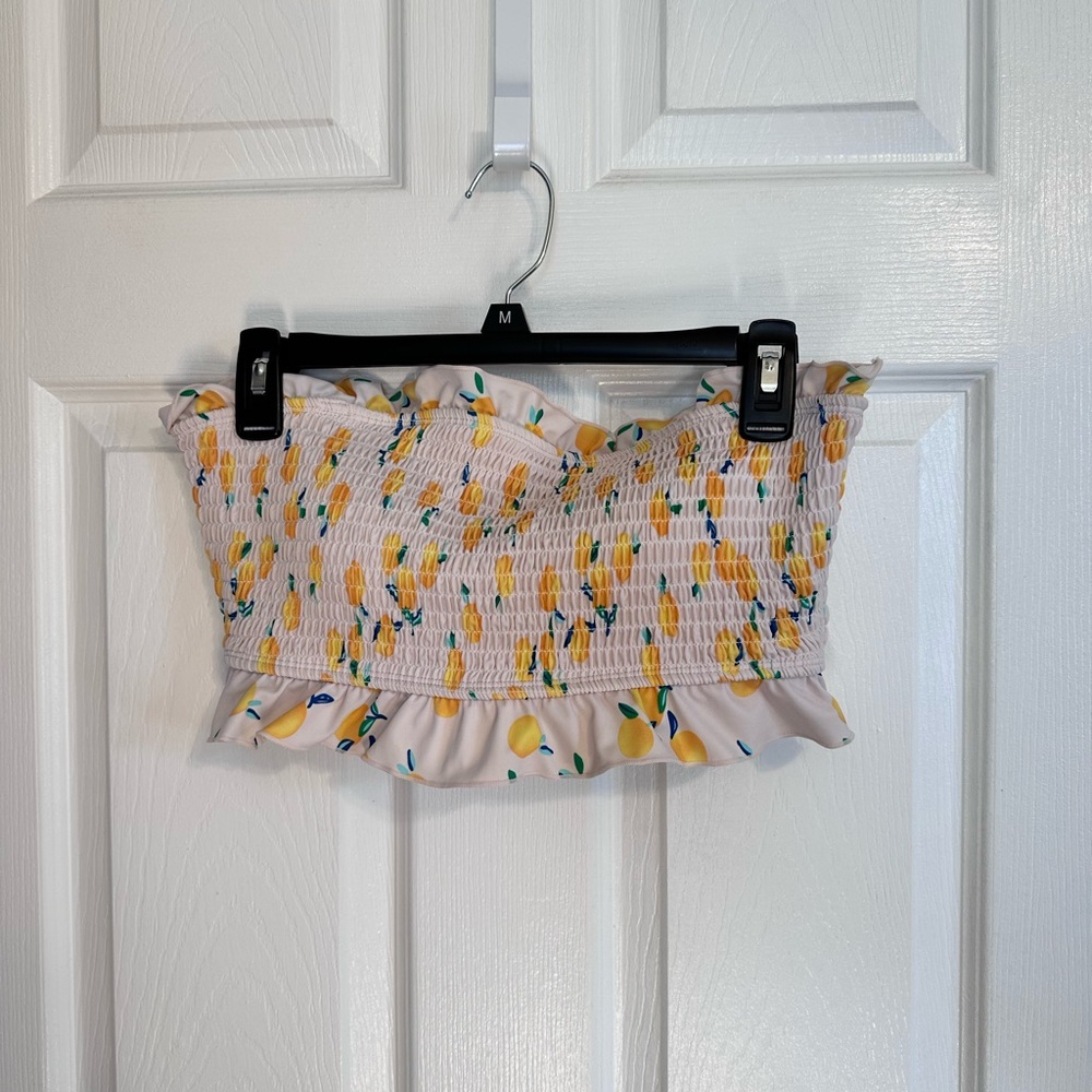 Colorful Smocked Strapless Top